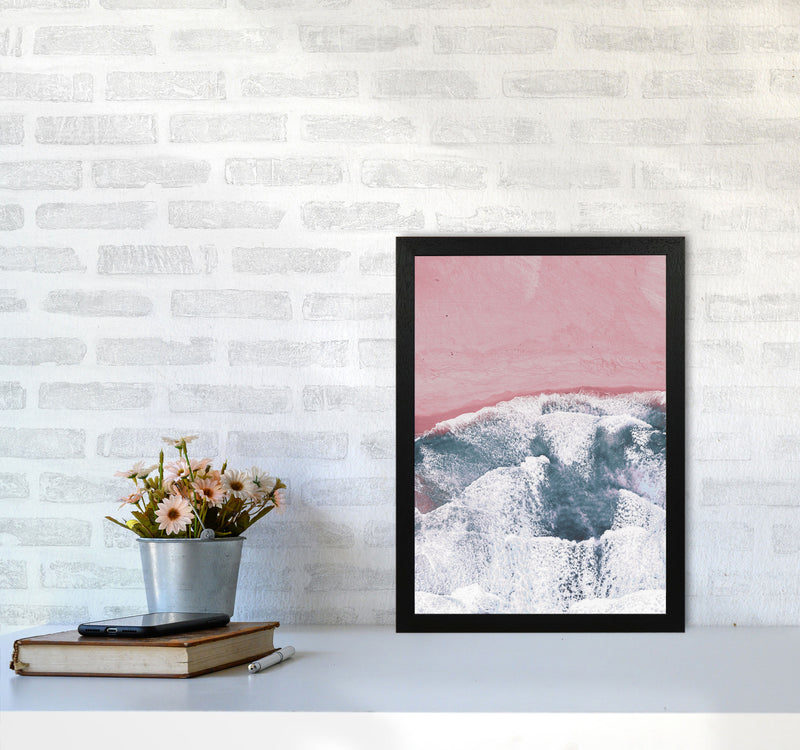 Pink Sand Modern Print, Framed Botanical & Nature Art Print A3 White Frame