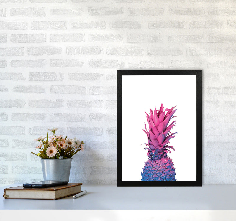 Purple And Blue Pineapple Modern Print A3 White Frame