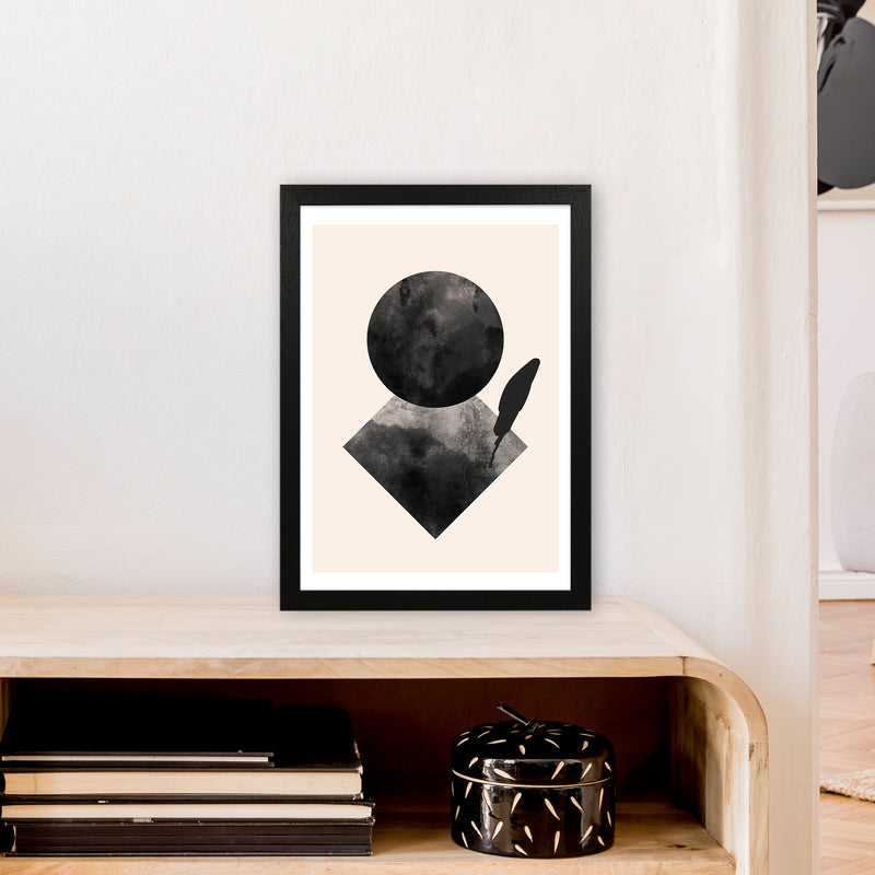 Nude And Black Watercolour 2 Art Print by Pixy Paper A3 White Frame