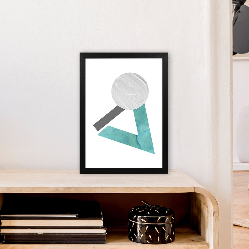 Marble Teal And Silver 3 Art Print by Pixy Paper A3 White Frame
