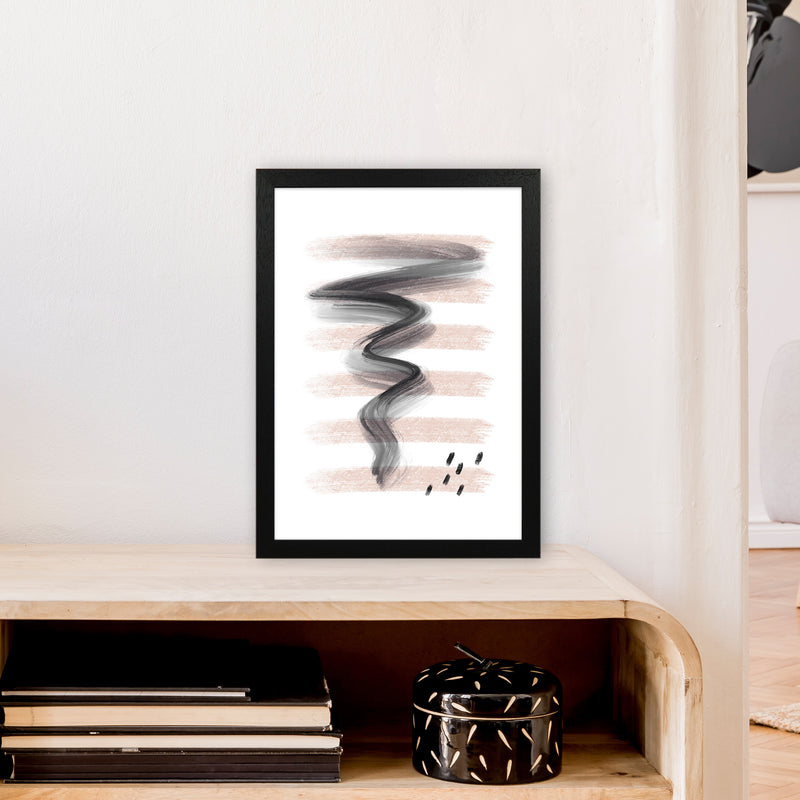 Dalia Chalk Pink Lines Black Storm  Art Print by Pixy Paper A3 White Frame