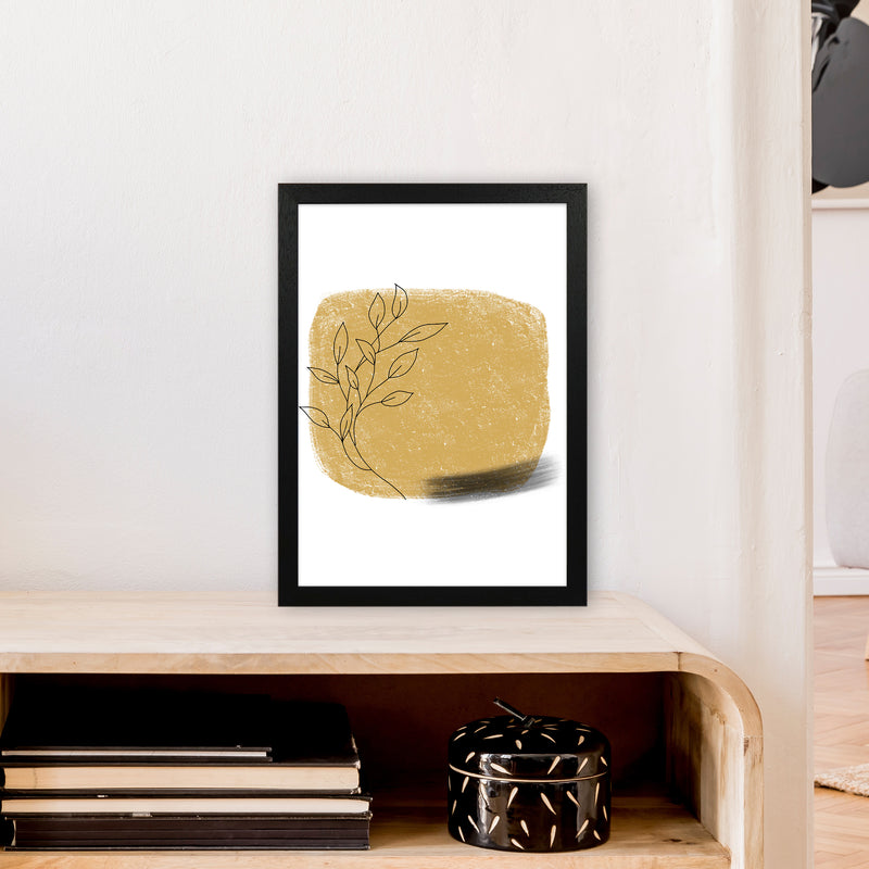 Dalia Chalk Gold Floral Square  Art Print by Pixy Paper A3 White Frame