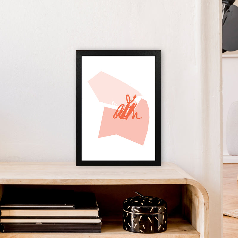 Pink And Coral Palette Shapes  Art Print by Pixy Paper A3 White Frame