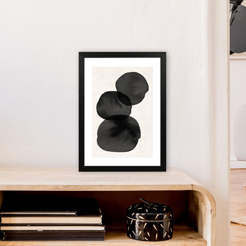 Nude And Pearl Stacked Stones  Art Print by Pixy Paper A3 White Frame