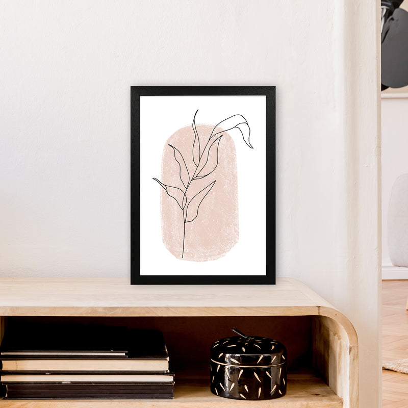 Dalia Chalk Pink Floral Leaf  Art Print by Pixy Paper A3 White Frame