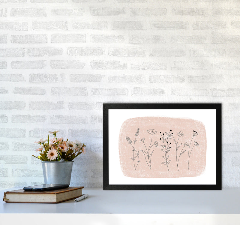 Dalia Chalk Landscape Floral  Art Print by Pixy Paper A3 White Frame