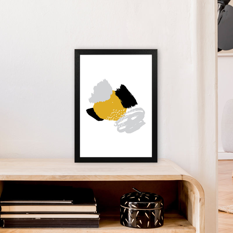 Mismatch Mustard And Black  Art Print by Pixy Paper A3 White Frame