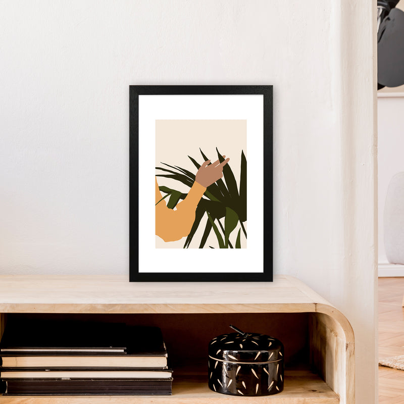 Mica Hand On Plant - N5  Art Print by Pixy Paper A3 White Frame