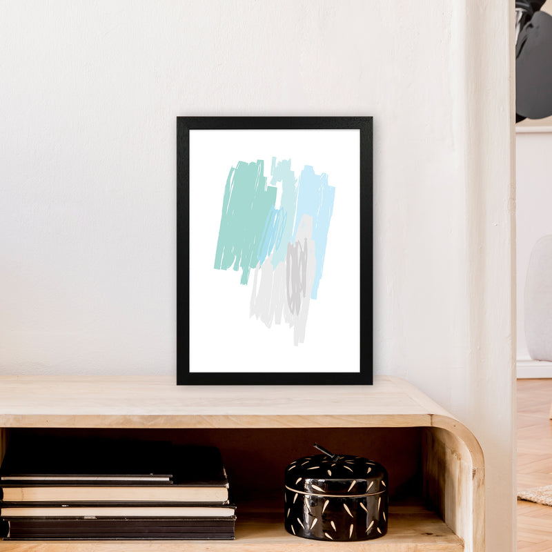 Mint Scribbles Drawings  Art Print by Pixy Paper A3 White Frame