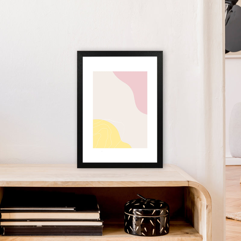 Mila Pink Abstract N18  Art Print by Pixy Paper A3 White Frame