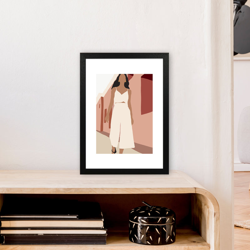 Mica Girl In Street N7  Art Print by Pixy Paper A3 White Frame