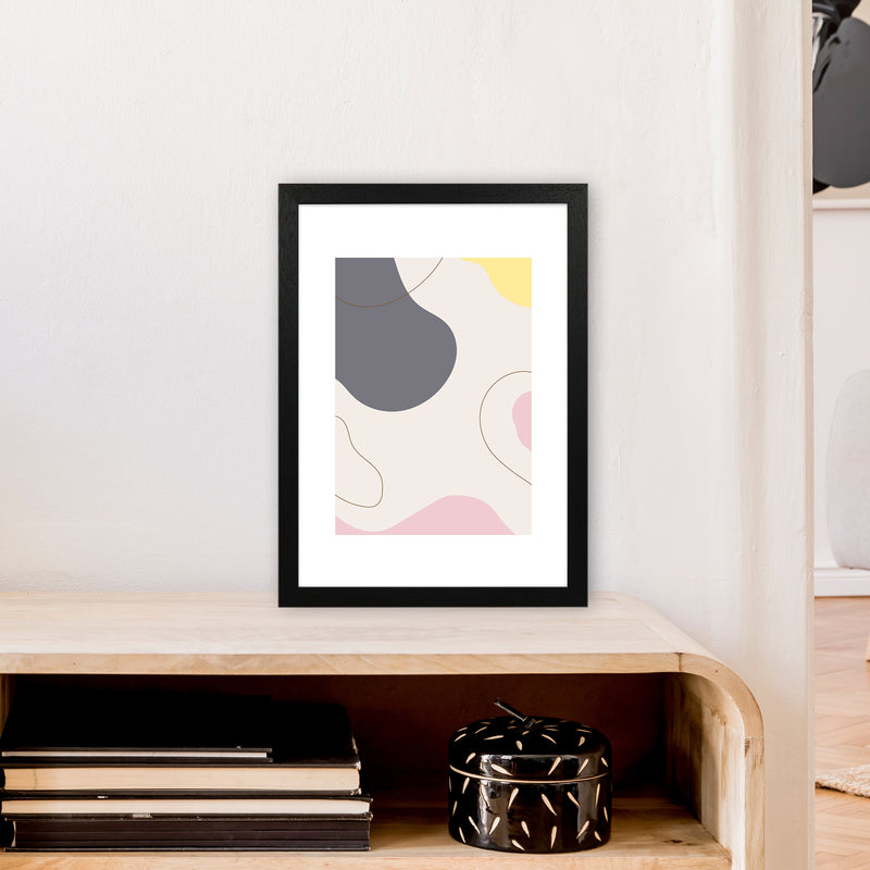 Mila Pink Abstract N17  Art Print by Pixy Paper A3 White Frame