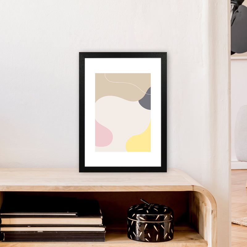 Mila Pink Abstract N24  Art Print by Pixy Paper A3 White Frame