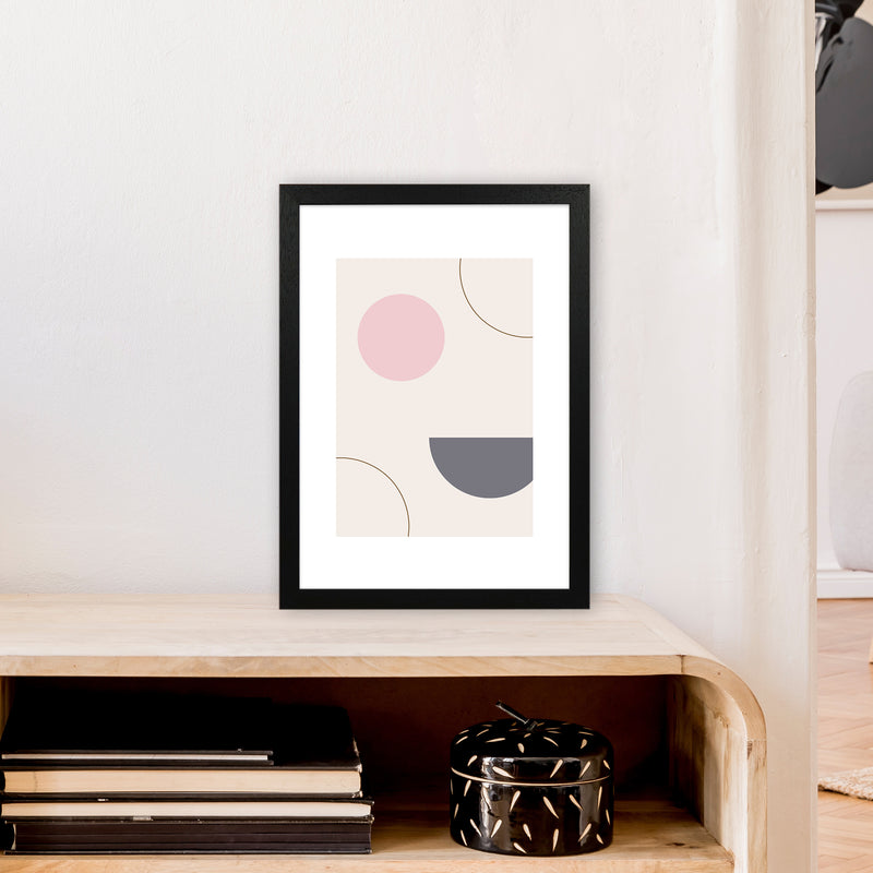 Mila Pink Abstract N23  Art Print by Pixy Paper A3 White Frame