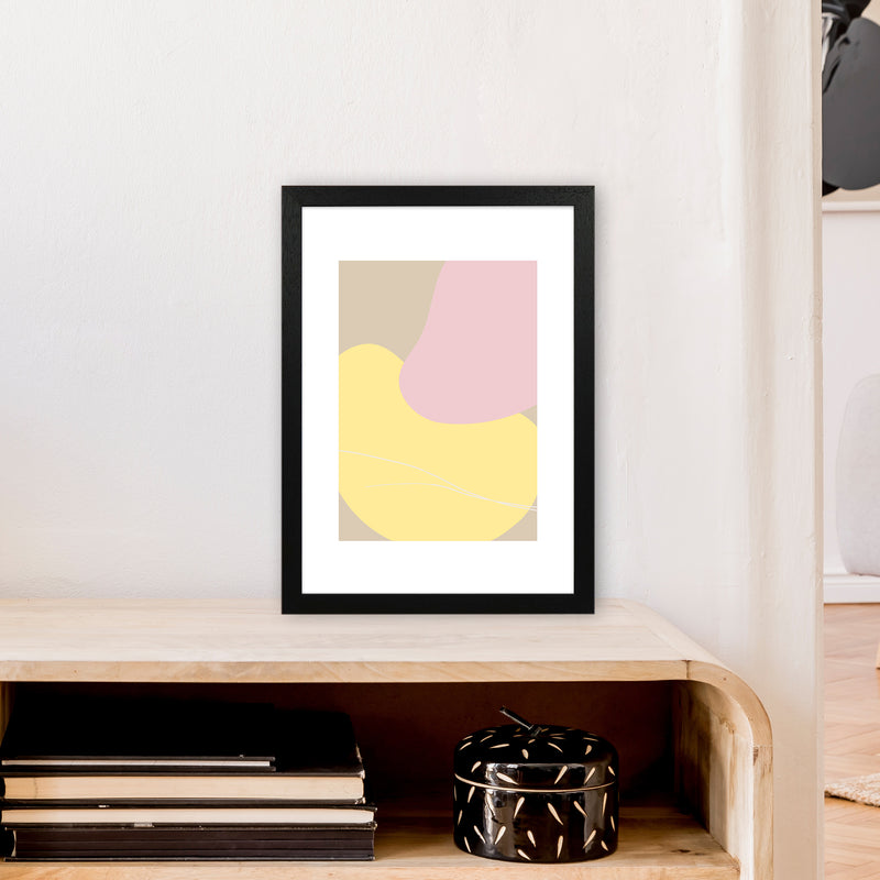 Mila Pink Abstract N20  Art Print by Pixy Paper A3 White Frame