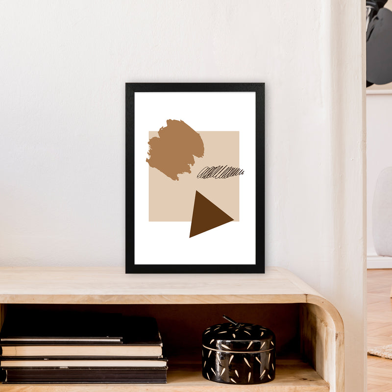 Square Mismatch Taupe  Art Print by Pixy Paper A3 White Frame