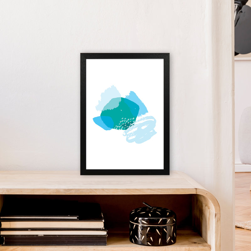 Mismatch Blue And Teal  Art Print by Pixy Paper A3 White Frame