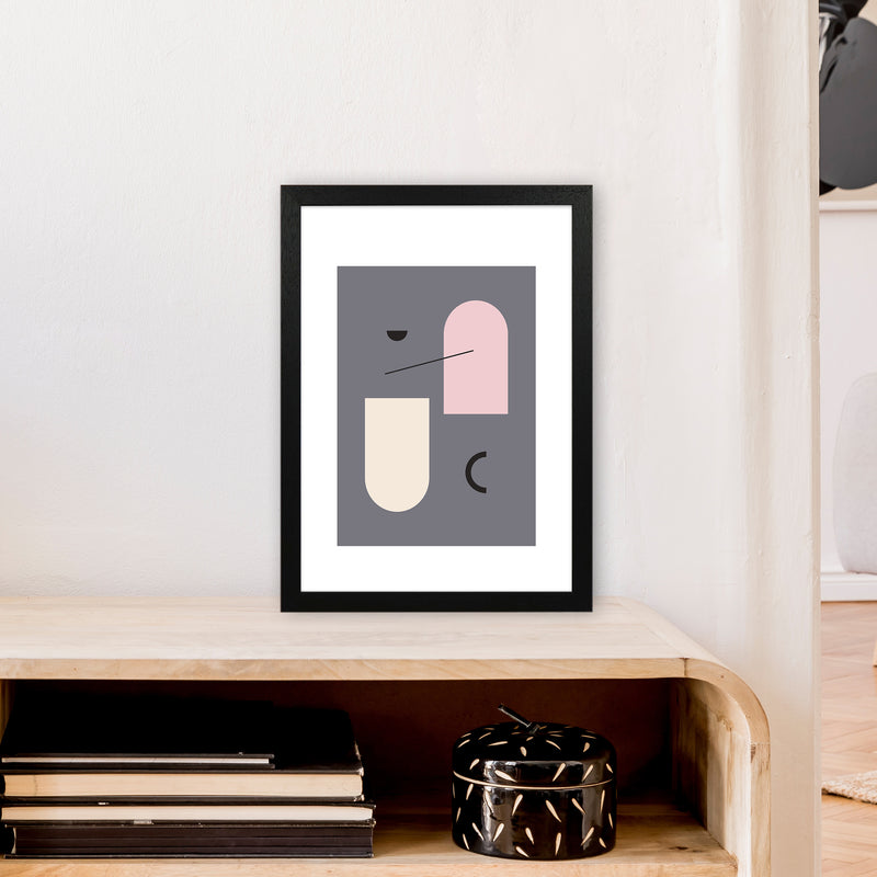 Mila Abstract Pink N5  Art Print by Pixy Paper A3 White Frame