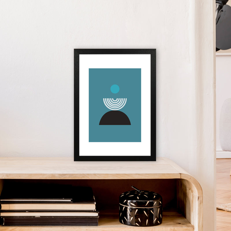 Mita Teal Fountain N8  Art Print by Pixy Paper A3 White Frame