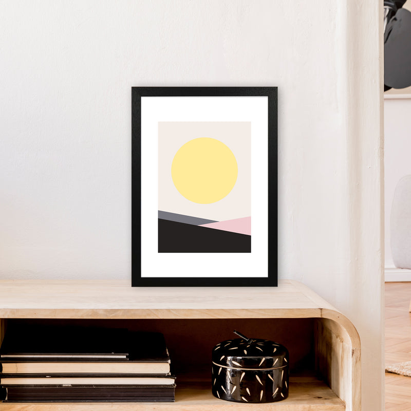 Mila Pink Big Sun N7  Art Print by Pixy Paper A3 White Frame