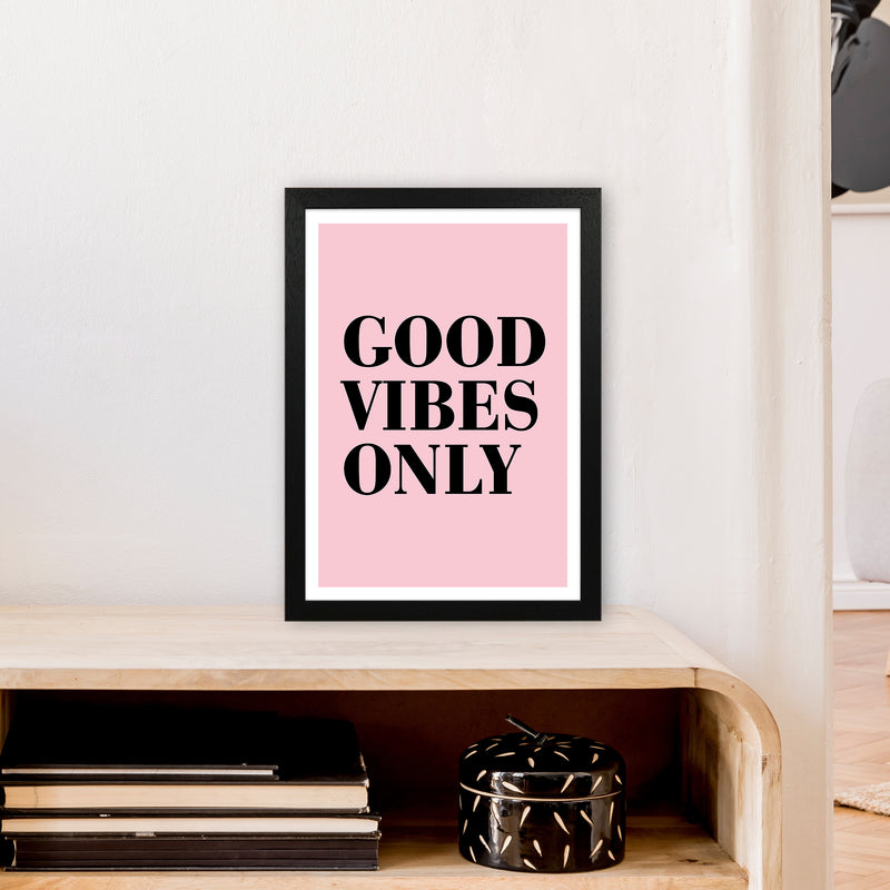 Good Vibes Only Neon Funk  Art Print by Pixy Paper A3 White Frame