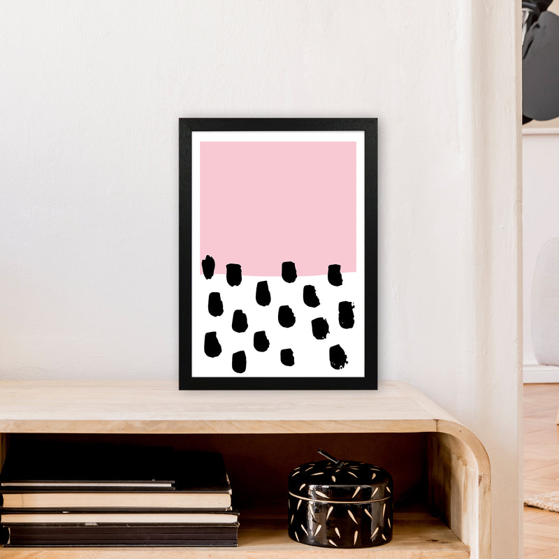 Pink Polka Neon Funk  Art Print by Pixy Paper A3 White Frame