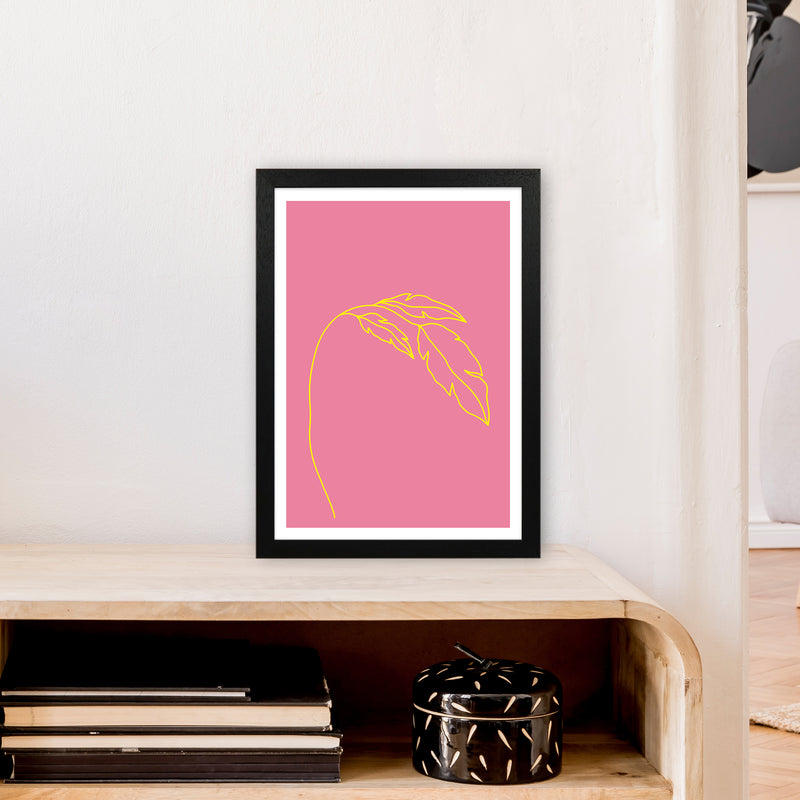 Plant Pink Neon Funk  Art Print by Pixy Paper A3 White Frame