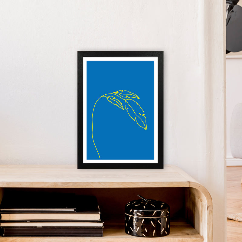 Plant Blue Neon Funk  Art Print by Pixy Paper A3 White Frame
