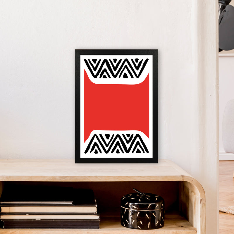 Red Maze Neon Funk  Art Print by Pixy Paper A3 White Frame