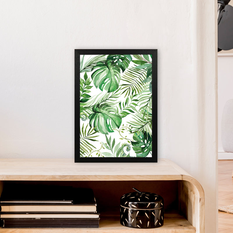 Full Page Leaves Exotic  Art Print by Pixy Paper A3 White Frame