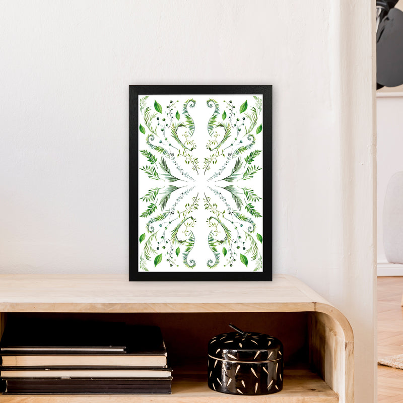 Mirrored Plants Exotic  Art Print by Pixy Paper A3 White Frame