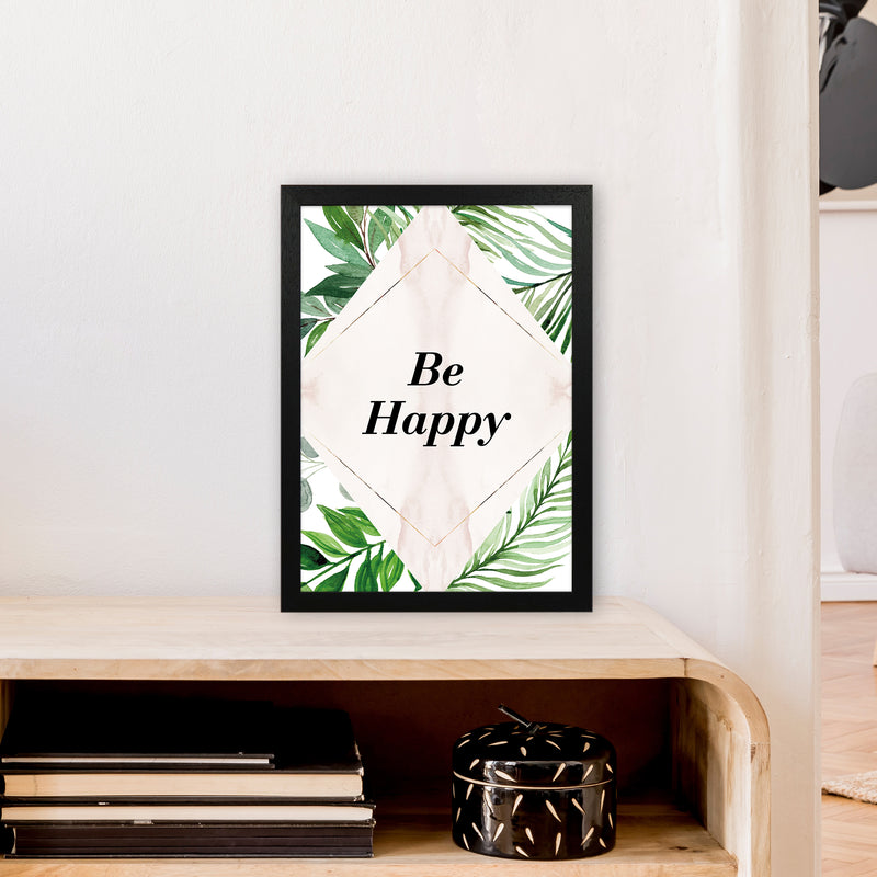 Be Happy Exotic  Art Print by Pixy Paper A3 White Frame