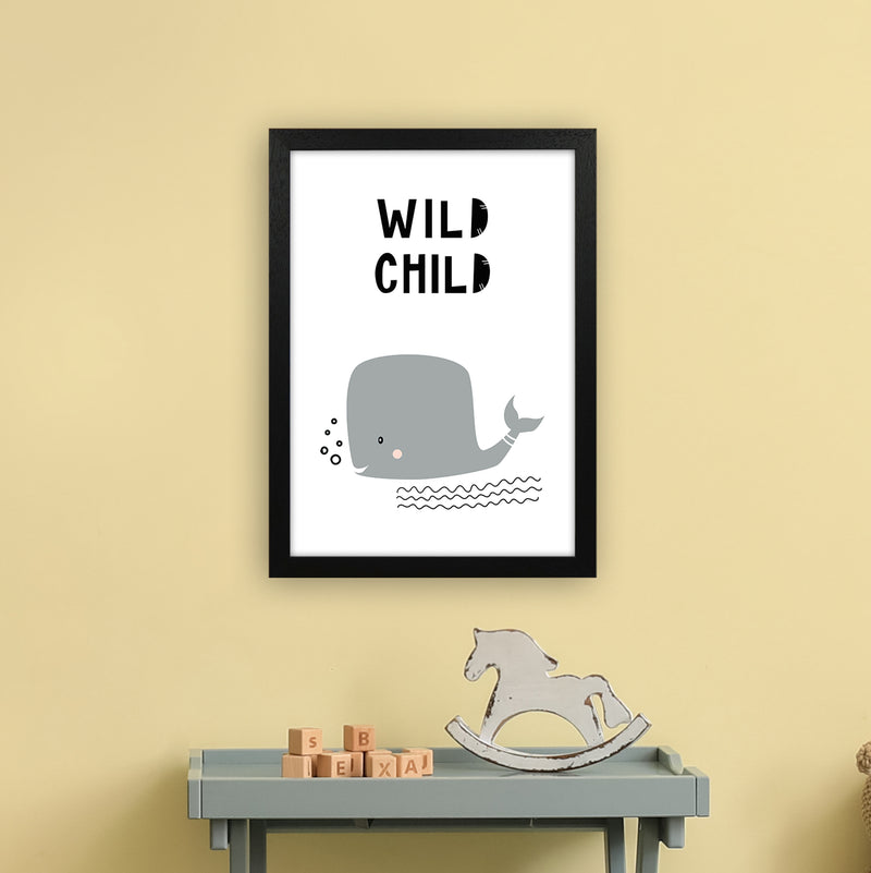 Wild Child Whale Animal  Art Print by Pixy Paper A3 White Frame