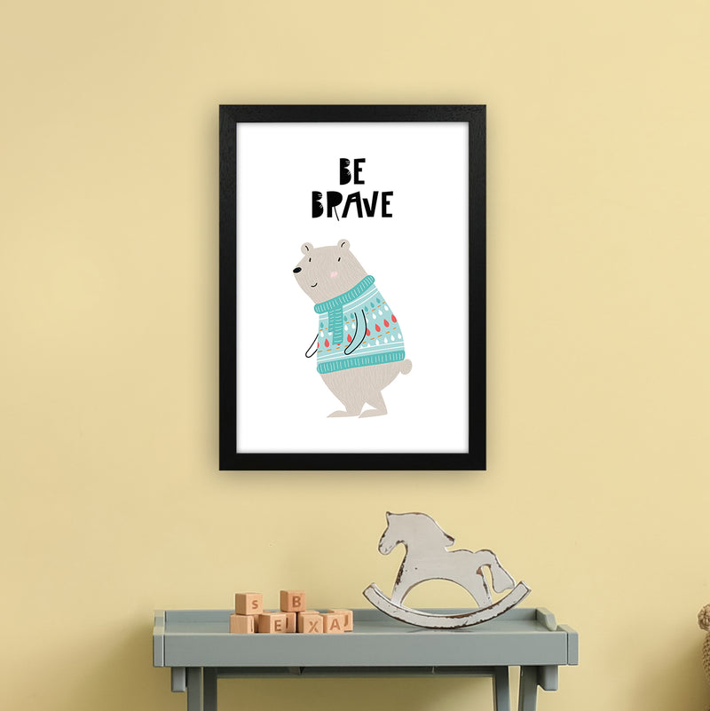 Be Brave Animal  Art Print by Pixy Paper A3 White Frame