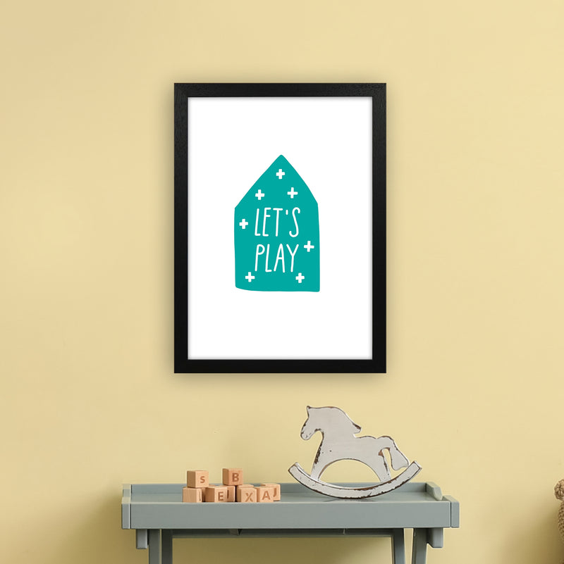 Let'S Play House Teal Super Scandi  Art Print by Pixy Paper A3 White Frame