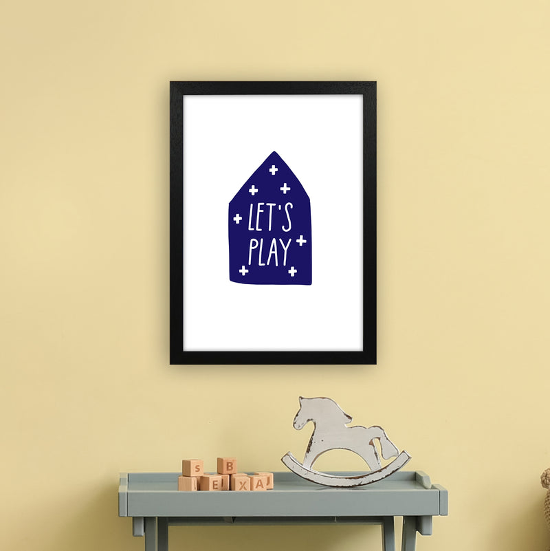 Let'S Play House Navy Super Scandi  Art Print by Pixy Paper A3 White Frame