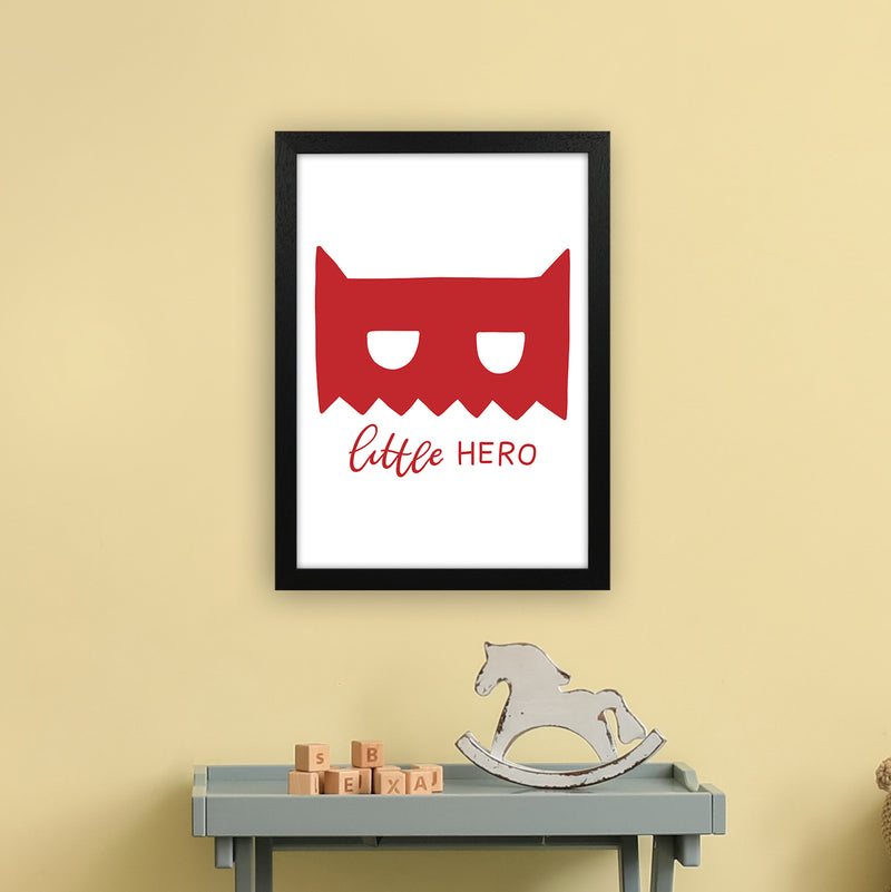 Little Hero Mask Red Super Scandi  Art Print by Pixy Paper A3 White Frame