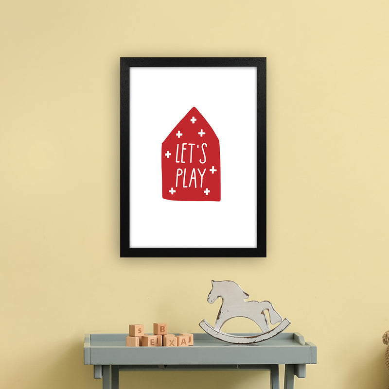 Let'S Play House Red Super Scandi  Art Print by Pixy Paper A3 White Frame