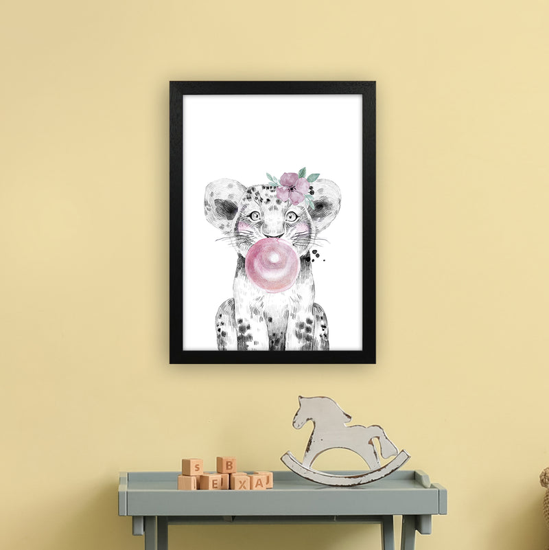 Safari Babies Tiger With Bubble  Art Print by Pixy Paper A3 White Frame