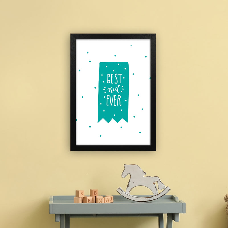 Best Day Ever Teal Super Scandi  Art Print by Pixy Paper A3 White Frame