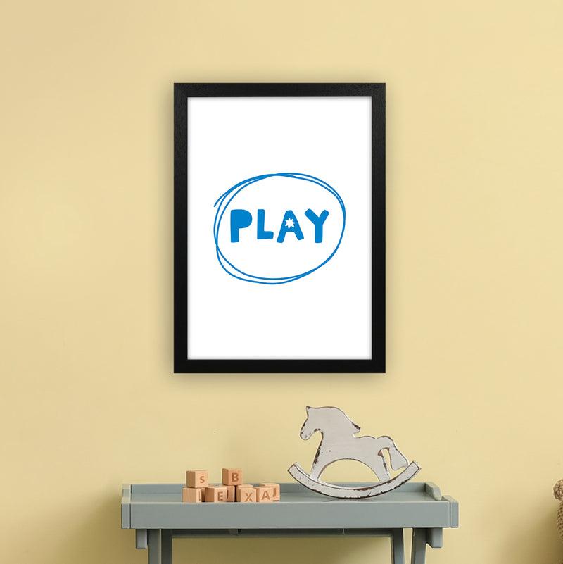 Play Blue Super Scandi  Art Print by Pixy Paper A3 White Frame