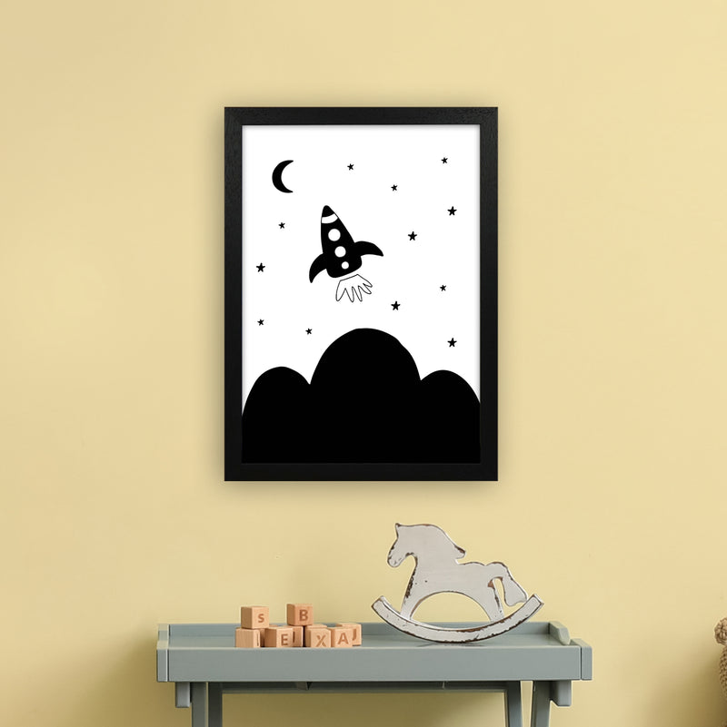 Spaceship Explorer  Art Print by Pixy Paper A3 White Frame