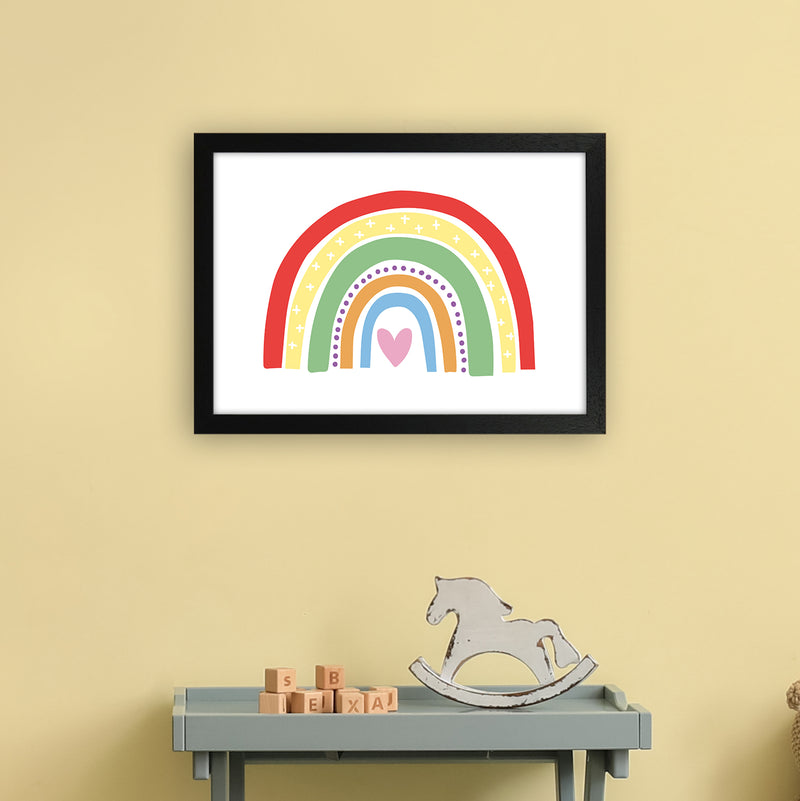 Rainbow With Heart  Art Print by Pixy Paper A3 White Frame