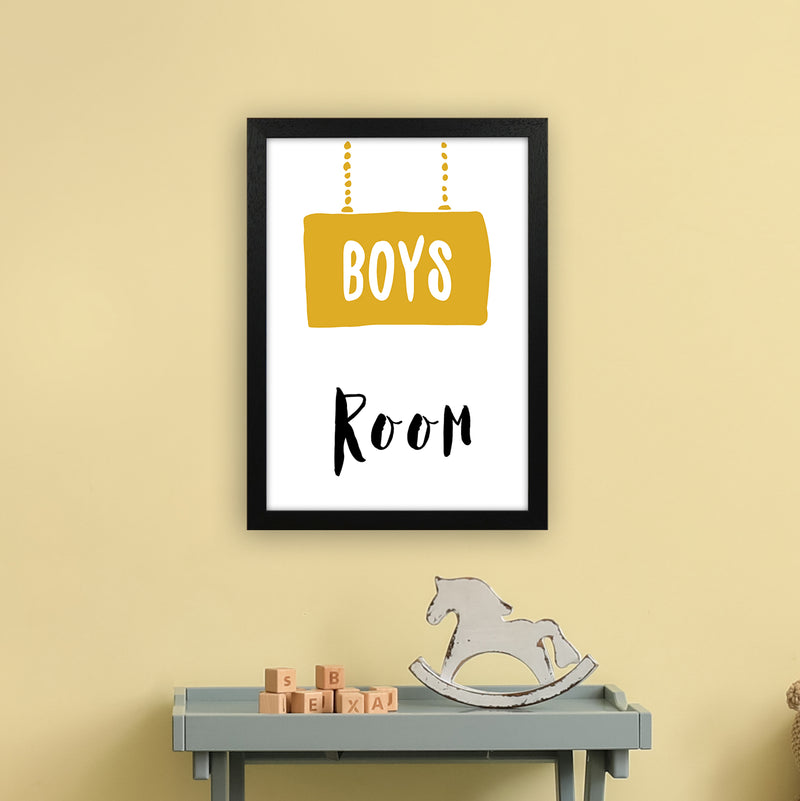 Boys Room Mustard  Art Print by Pixy Paper A3 White Frame