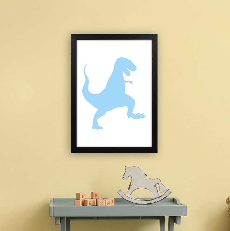 T-Rex Light Blue  Art Print by Pixy Paper A3 White Frame