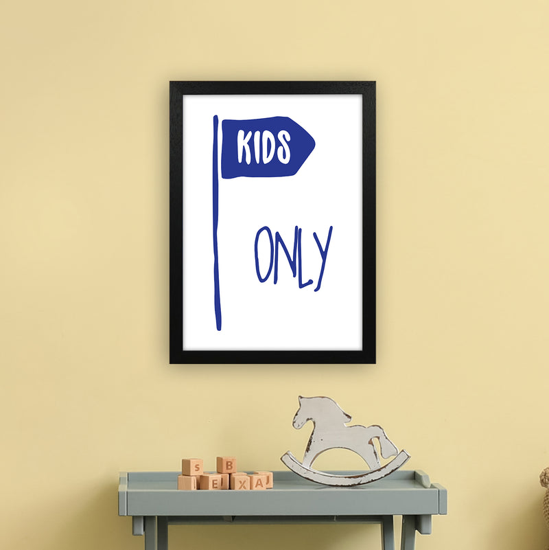 Kids Only Navy  Art Print by Pixy Paper A3 White Frame