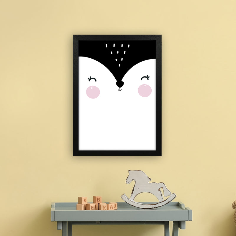 Penguin Face  Art Print by Pixy Paper A3 White Frame