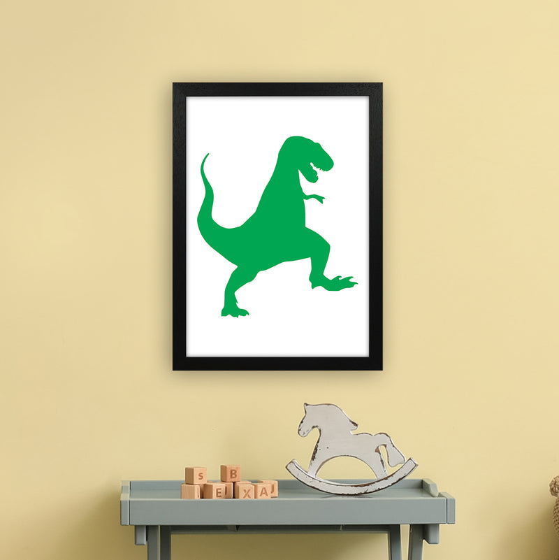 T-Rex Green  Art Print by Pixy Paper A3 White Frame