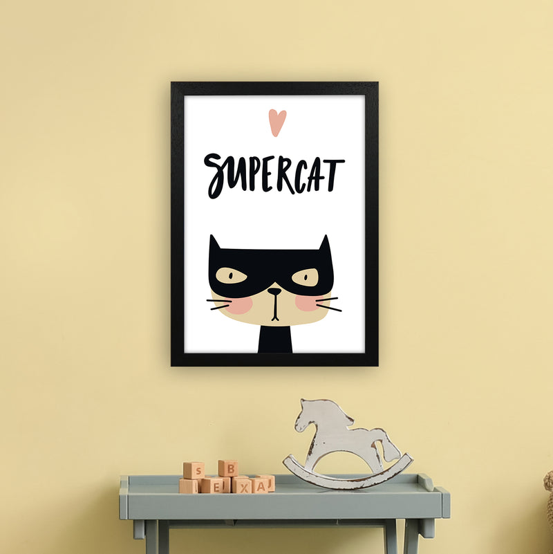 Supercat  Art Print by Pixy Paper A3 White Frame