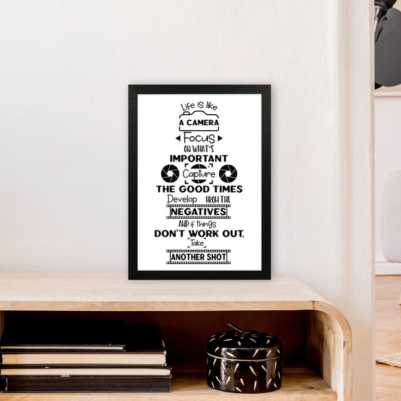 Life Is Like A Camera  Art Print by Pixy Paper A3 White Frame